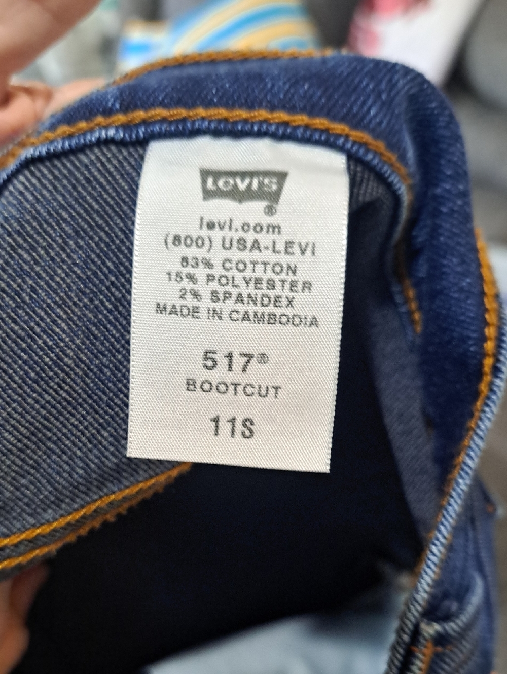 Levi's  517 Dark Blue Denim Jeans with Red Tab Bootcut - Picture 8 of 9